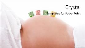  Presentation with baby blocks - Colorful presentation theme enhanced with pregnant woman horizontal shot backdrop and a white colored foreground