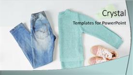  Presentation with baby fashion - Amazing PPT theme having set of baby clothes isolated backdrop and a lemonade colored foreground