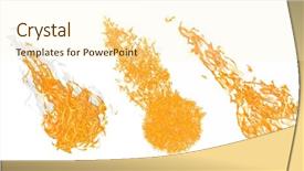  Presentation with fire ball - Cool new presentation theme with set of balls of fire backdrop and a cream colored foreground