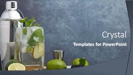  Presentation with cocktail bar - Theme with set-of-bar-tools-cocktail background and a gray colored foreground