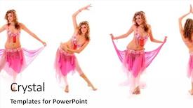  Presentation with dance - Beautiful presentation theme featuring set of beautiful belly dancer backdrop and a pink colored foreground