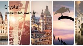  Presentation with budapest - PPT theme featuring set of beautiful buildings background and a lemonade colored foreground