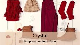  Presentation with clothing wooden clothes hanger object - Cool new presentation theme with set of beautiful winter female backdrop and a lemonade colored foreground