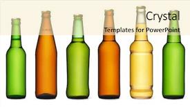  Presentation with beer bottle - Slide deck with set of beer bottles isolated background and a blonde colored foreground