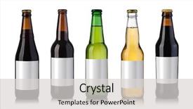  Presentation with glass bottle packaging - Colorful presentation enhanced with set of beer bottles backdrop and a light gray colored foreground