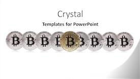  Presentation with bitcoin - Cool new PPT theme with bitcoins with a golden backdrop and a white colored foreground