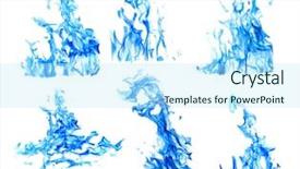  Presentation with flames - PPT theme featuring set of blue flames isolated background and a cool aqua colored foreground