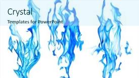  Presentation with blue fire - Presentation enhanced with set of blue flames isolated background and a sky blue colored foreground