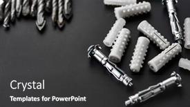  Presentation with anchor - Cool new PPT theme with set-of-borers-anchor-bolts backdrop and a dark gray colored foreground
