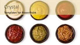  Presentation with sauce - PPT theme featuring set-of-bowl-with-sauce background and a yellow colored foreground