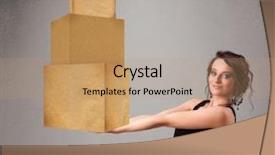  Presentation with cardboard or brown board paper - Beautiful PPT theme featuring set of brown cardboard box backdrop and a  colored foreground