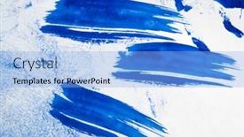  Presentation with brush stroke - Amazing slide deck having set-of-brush-stroke-blue backdrop and a light blue colored foreground