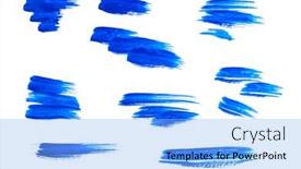  Presentation with brush stroke - Slide deck featuring set-of-brush-stroke-blue background and a light blue colored foreground
