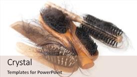  Presentation with hair brush - Colorful slide set enhanced with set of brushes with lost backdrop and a coral colored foreground