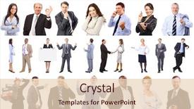  Presentation with people collage - Cool new slides with set of business people isolated backdrop and a lemonade colored foreground