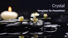  Presentation with cherry blossom - Presentation theme enhanced with set of cherry blossom with white candle on black stones background and a wine colored foreground