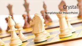  Presentation with chess board - Colorful presentation enhanced with set-of-chess-figures backdrop and a coral colored foreground