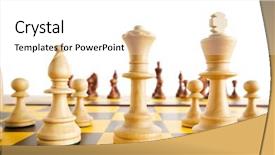  Presentation with chess board - Slides with set of chess figures background and a  colored foreground