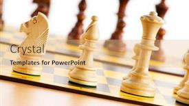  Presentation with chess board - Amazing slides having set-of-chess-figures backdrop and a coral colored foreground