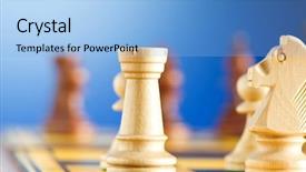  Presentation with chess board - Theme enhanced with set-of-chess-figures background and a light blue colored foreground
