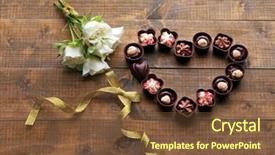  Presentation with chocolate - PPT layouts consisting of set of chocolate candies forming background and a tawny brown colored foreground