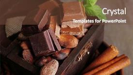  Presentation with chocolate nuts - Colorful PPT theme enhanced with set of chocolate nuts ans backdrop and a tawny brown colored foreground
