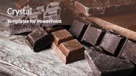  Presentation with chocolate milk - Presentation design featuring set of chocolate on wooden background and a tawny brown colored foreground