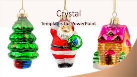  Presentation with white christmas - Slides consisting of set of christmas decorations isolated background and a lemonade colored foreground