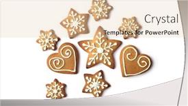  Presentation with cookies christmas - Presentation design enhanced with set-of-christmas-gingerbread-cookies background and a lemonade colored foreground