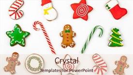  Presentation with white christmas - PPT layouts enhanced with set of christmas gingerbread background and a lemonade colored foreground