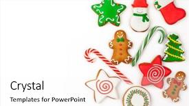  Presentation with gingerbread - Cool new PPT layouts with set of christmas gingerbread backdrop and a sky blue colored foreground