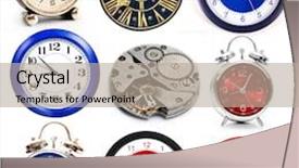  Presentation with set of sauces in white - Slide set enhanced with set of clocks isolated background and a mint green colored foreground