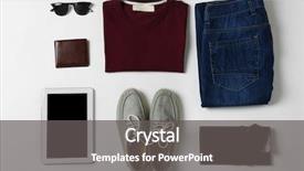  Presentation with accessories - Colorful presentation theme enhanced with set of clothes and accessories backdrop and a dark gray colored foreground