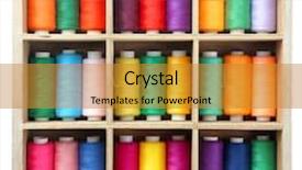  Presentation with sewing - Presentation featuring compartments - set of color sewing threads background and a gold colored foreground