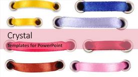  Presentation with set of sauces in white - Slide set consisting of set of colored silk ribbons background and a coral colored foreground