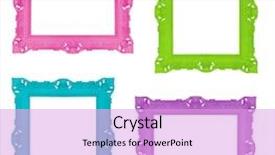  Presentation with portfolio - Cool new PPT theme with set of colorful ornamental frames backdrop and a lavender colored foreground