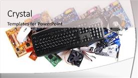  Presentation with hardware computer - Beautiful theme featuring set of computer parts isolated backdrop and a lemonade colored foreground