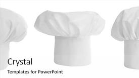  Presentation with cook chef - Theme featuring set of cook hat background and a white colored foreground