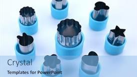  Presentation with cartoon - Slide deck with set-of-cookie-cutters-cartoon background and a light blue colored foreground