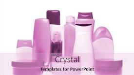  Presentation with cosmetic - Slides consisting of set-of-cosmetic-bottles-isolated background and a lavender colored foreground