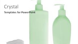  Presentation with cosmetic - Cool new presentation design with set-of-cosmetic-bottles backdrop and a white colored foreground