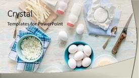  Presentation with dairy products - Presentation design having set of dairy products background and a lemonade colored foreground