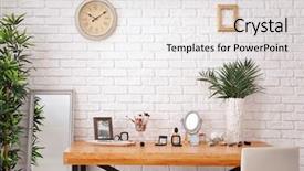  Presentation with beauty cosmetics - Colorful slide deck enhanced with set of decorative cosmetics backdrop and a white colored foreground