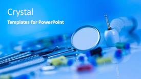  Presentation with health care - Slides featuring set-of-dental-instruments-health background and a gray colored foreground