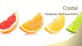  Presentation with citrus - Amazing PPT theme having set of different citrus slices backdrop and a cream colored foreground