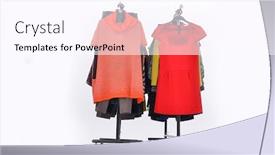  Presentation with females - Presentation with set of different clothes for females on hanging background and a pink colored foreground