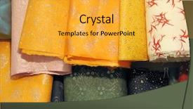  Presentation with fabrics - PPT theme with set of different colored fabrics background and a yellow colored foreground