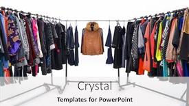  Presentation with clothes - Audience pleasing theme consisting of set-of-different-colorful-clothes backdrop and a white colored foreground