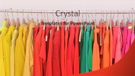  Presentation with clothes - Audience pleasing slide set consisting of set-of-different-colorful-clothes backdrop and a coral colored foreground