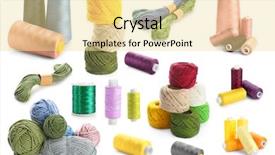  Presentation with set of different dental tools - Slide deck having set of different colorful threads background and a blonde colored foreground